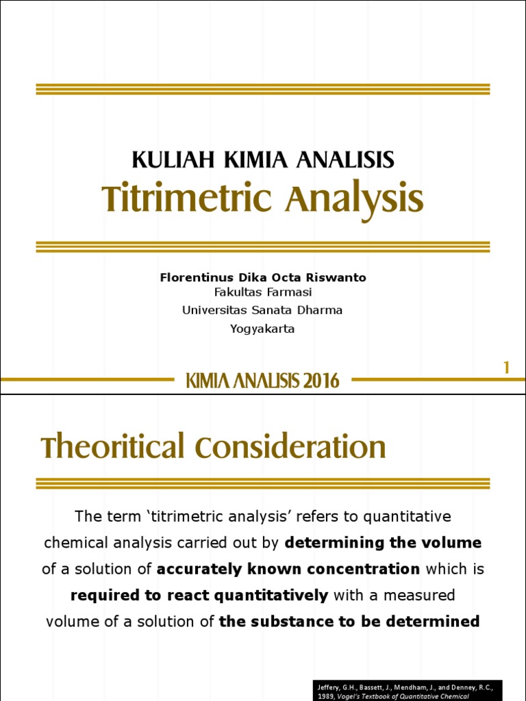 Titrimetric Analysis in Chemistry | PDF | Titration | Chemistry
