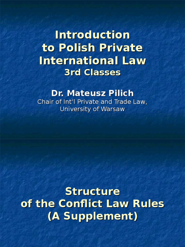 To Polish Private International Law PDF Trust Law Marriage