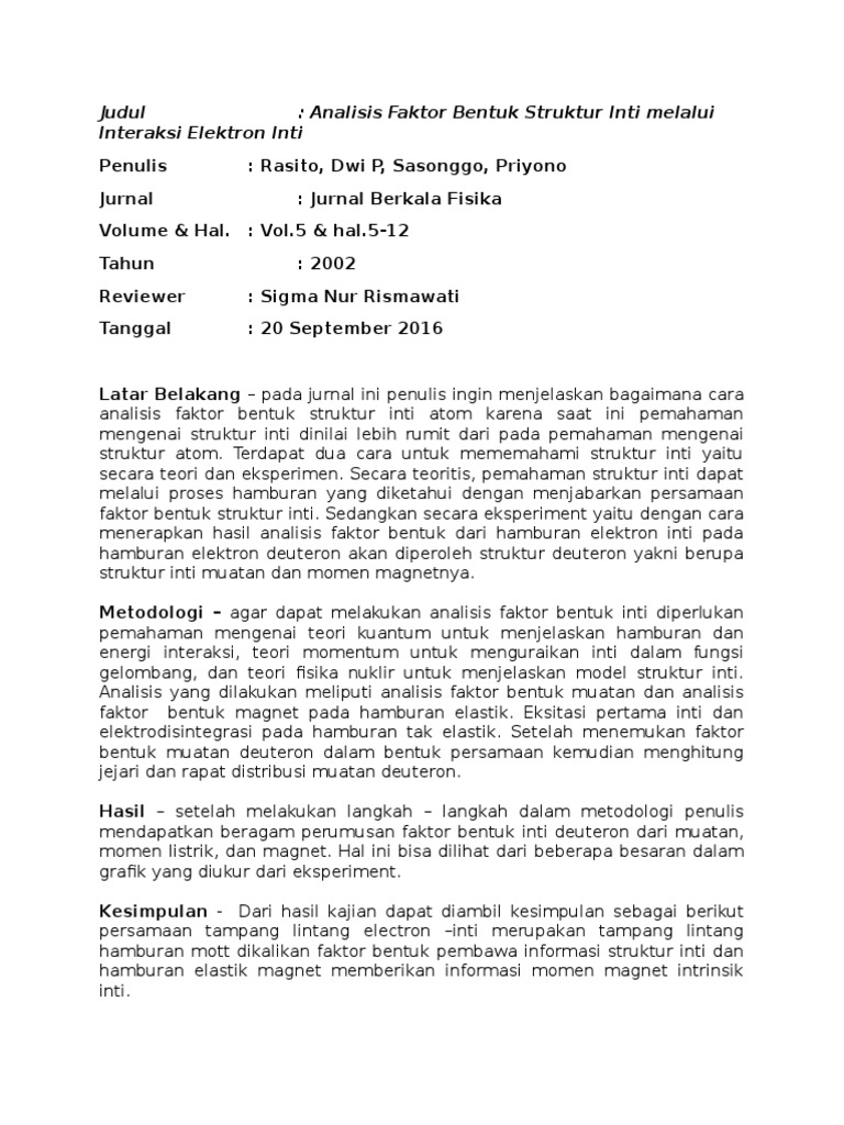 Review Jurnal Fisika Inti Pdf