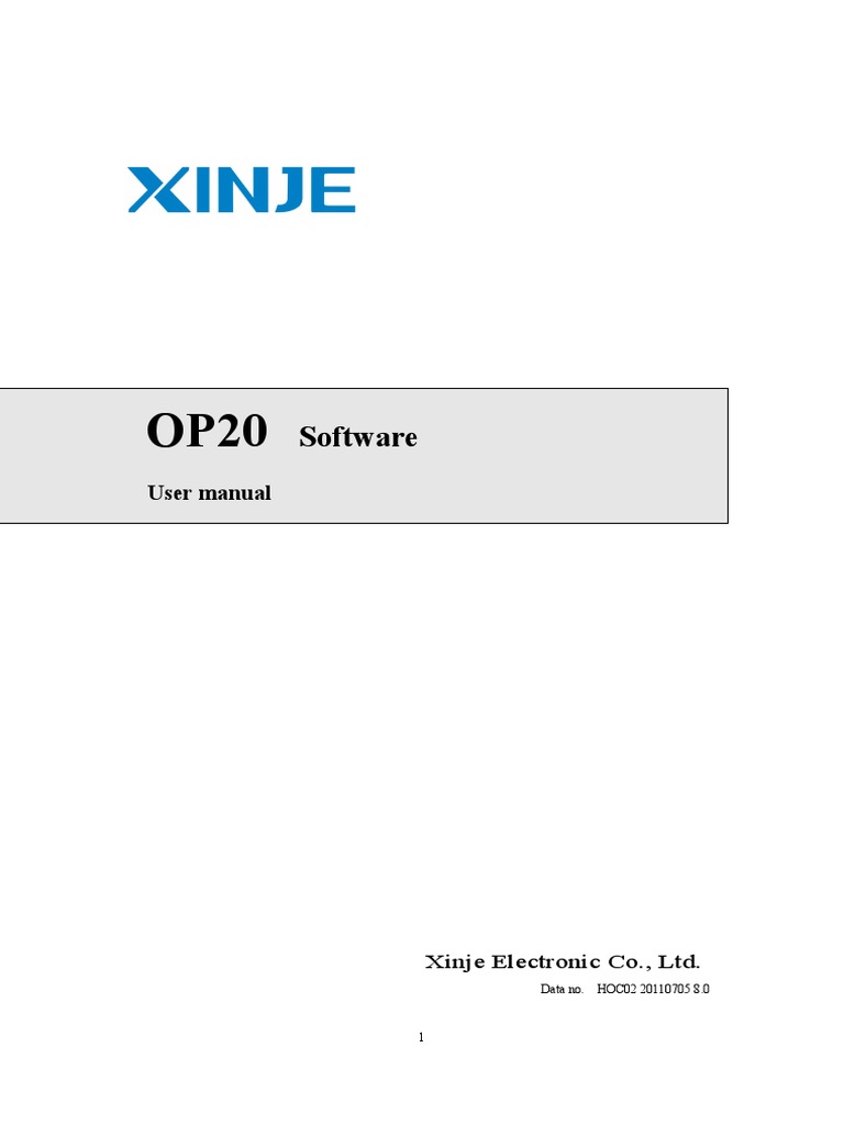 OP20 Software User Manual | PDF | Installation (Computer Programs ...