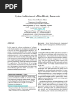 System Architecture of A Mixed Reality Framework: Helmut - Seibert@zgdv - de WWW - Zgdv.de