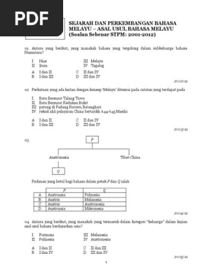 Latihan Asal Usul Bm Pdf