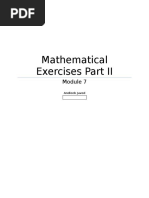 Mathematical Exercises Part II: Andleeb Javed