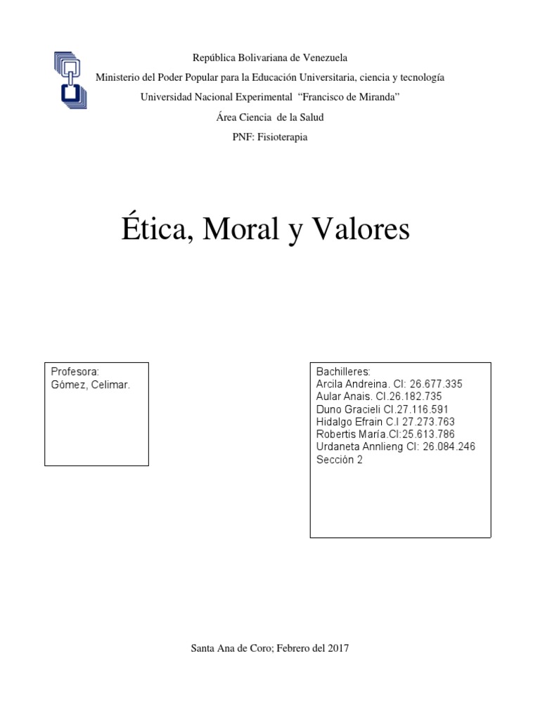 Etica,Moral y Valores Moralidad Comportamiento Free