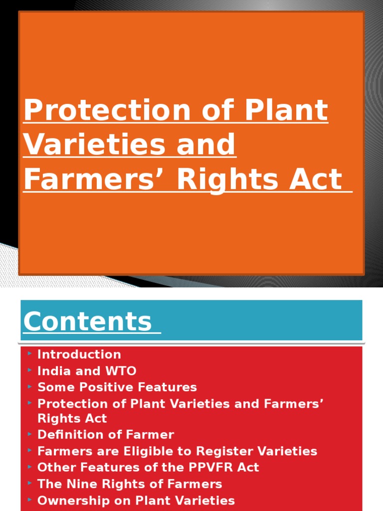 Protection of Plant Varieties and Farmers' Rights Act PDF