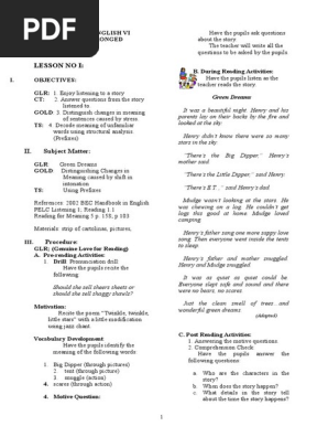English Annual Lesson Plan Four Pronged Approach Docx Sentence Linguistics Semiotics