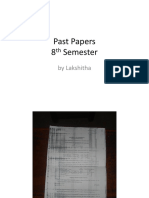 Past Papers 8 Semester: by Lakshitha