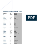 Elementary Turkish Word List PDF