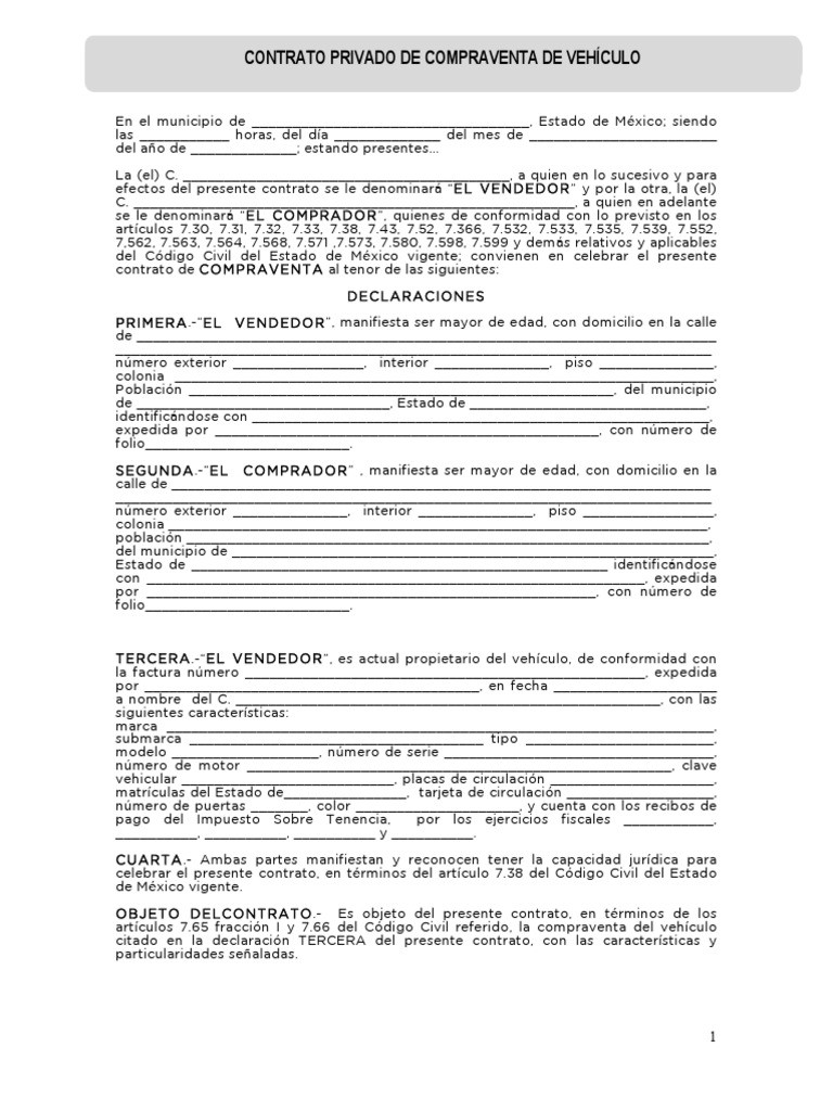 Contrato Compraventa Política Gobierno Free 30day