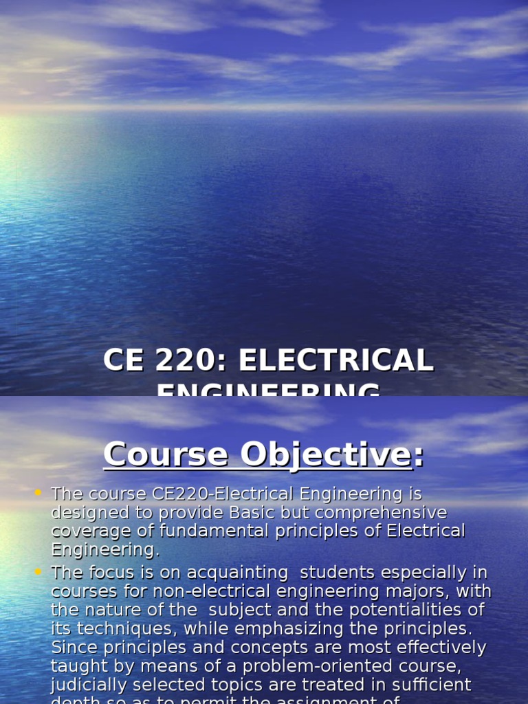 Electric Current and Ohm's Law Lectures PDF Electric Current