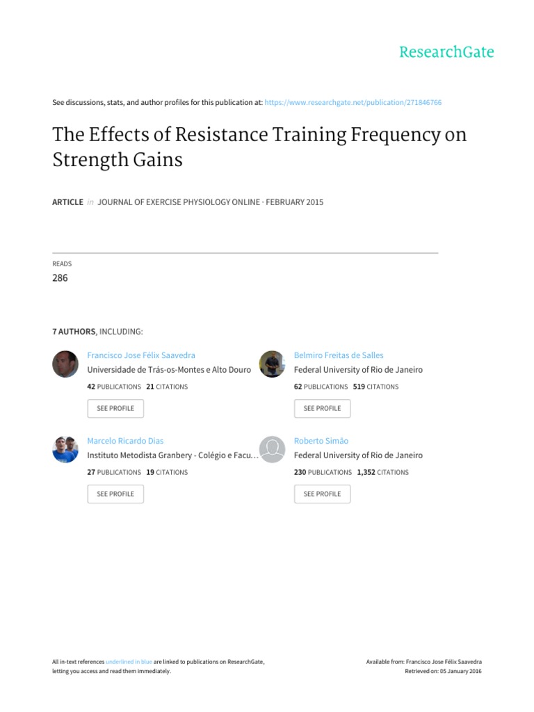 SN049The Effects of Resistance Training Frequency On Strength Gains