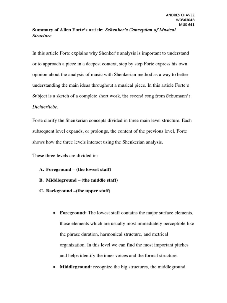 Summary of Allen Forte | PDF