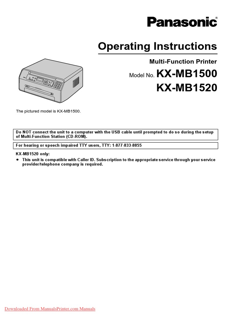 Panasonic KX MB1500 | PDF | Light Emitting Diode | Paper