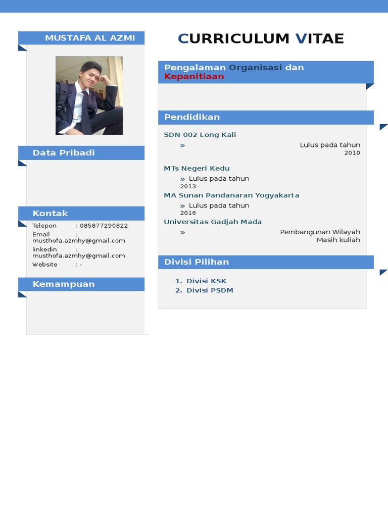 Contoh Cv Kepanitiaan Pdf