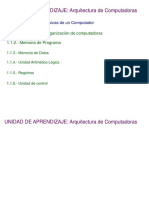 UNIDAD DE APRENDIZAJE: Arquitectura de Computadoras: Unidad I: Nociones Básicas de Un Computador