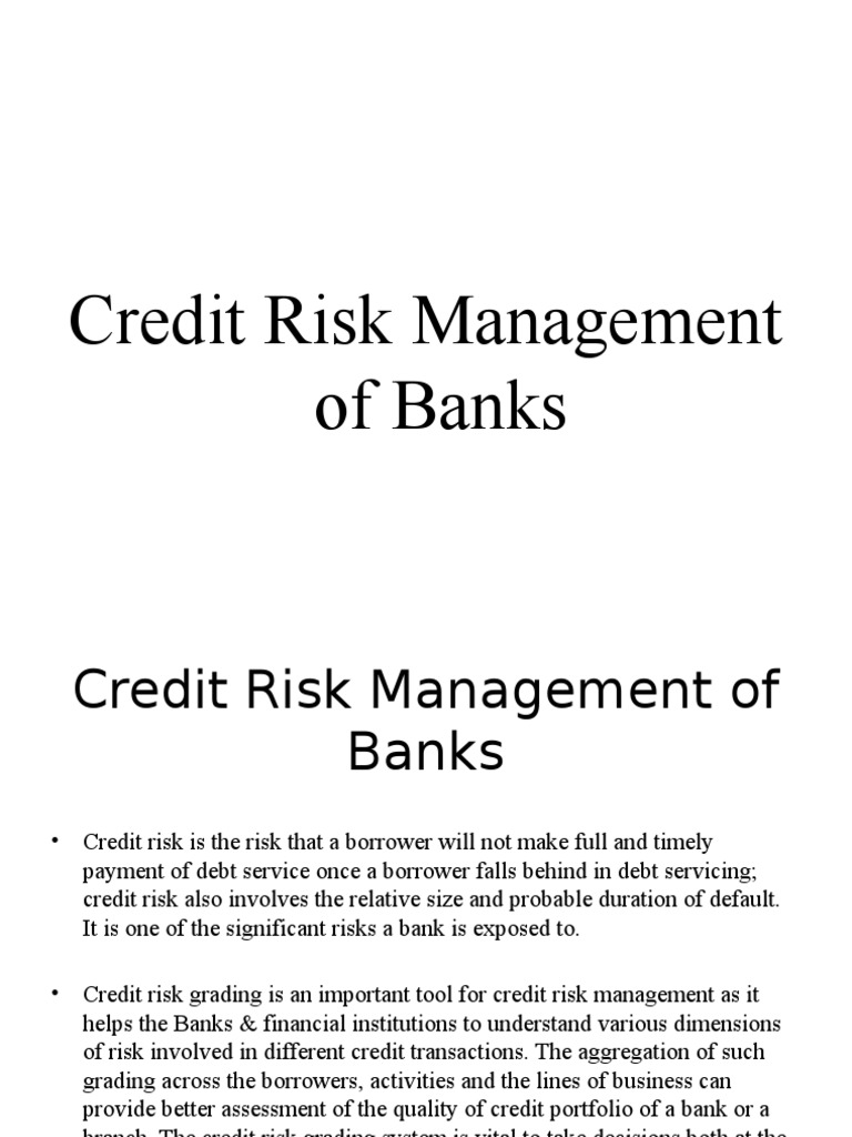 Why is credit risk management important? Leia aqui Why is it important