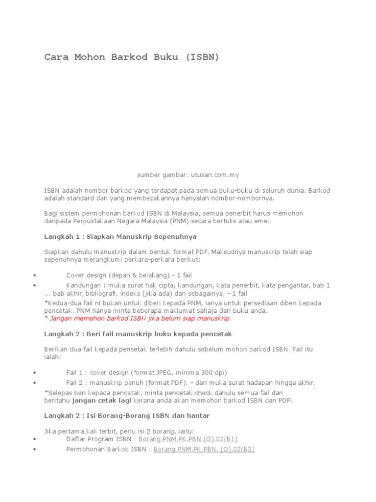 Cara Mohon Barkod Bukuissbn Pdf
