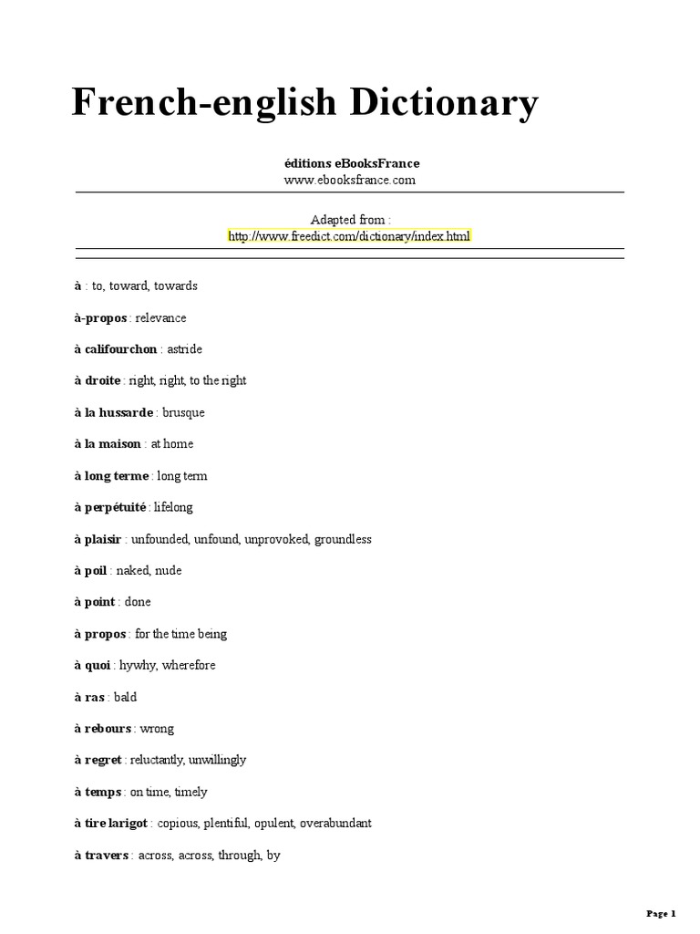 Unknown) !french-English (Dictionnaire) PDF