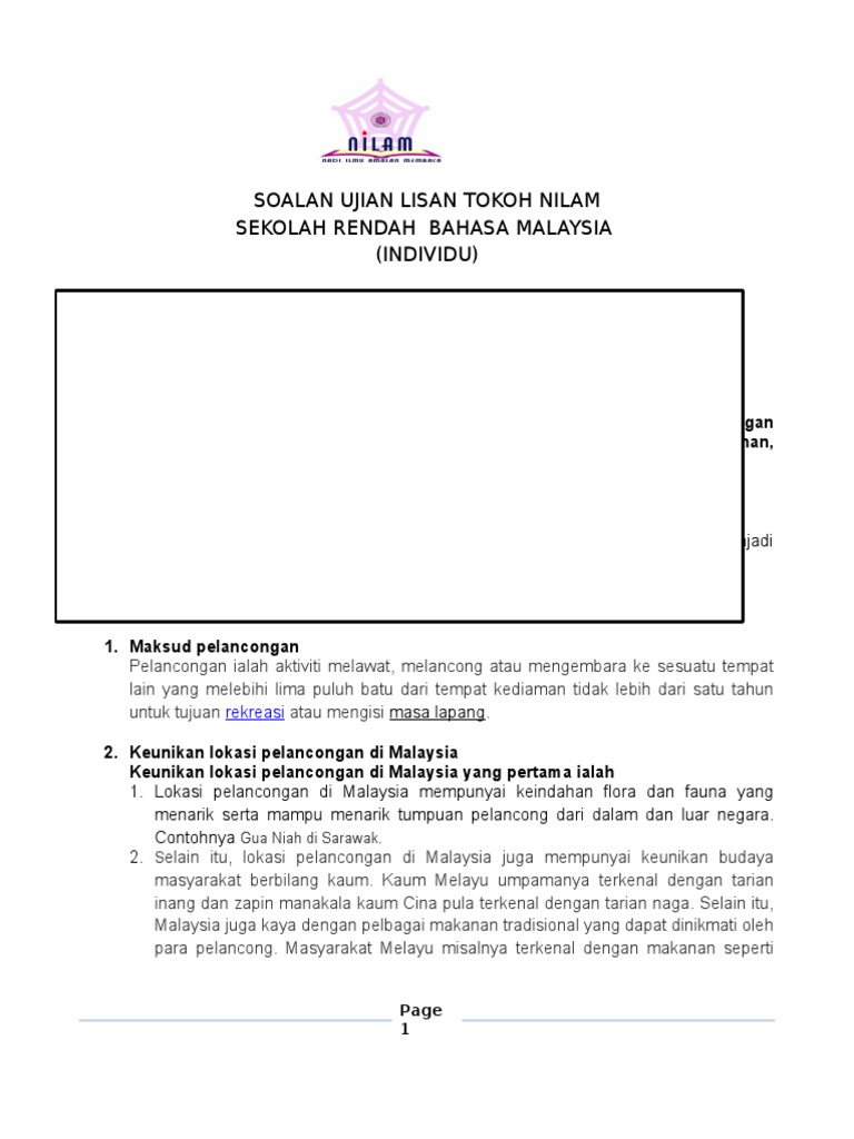 Contoh Soalan Bagi Pemilihan Tokoh Nilam Pdf