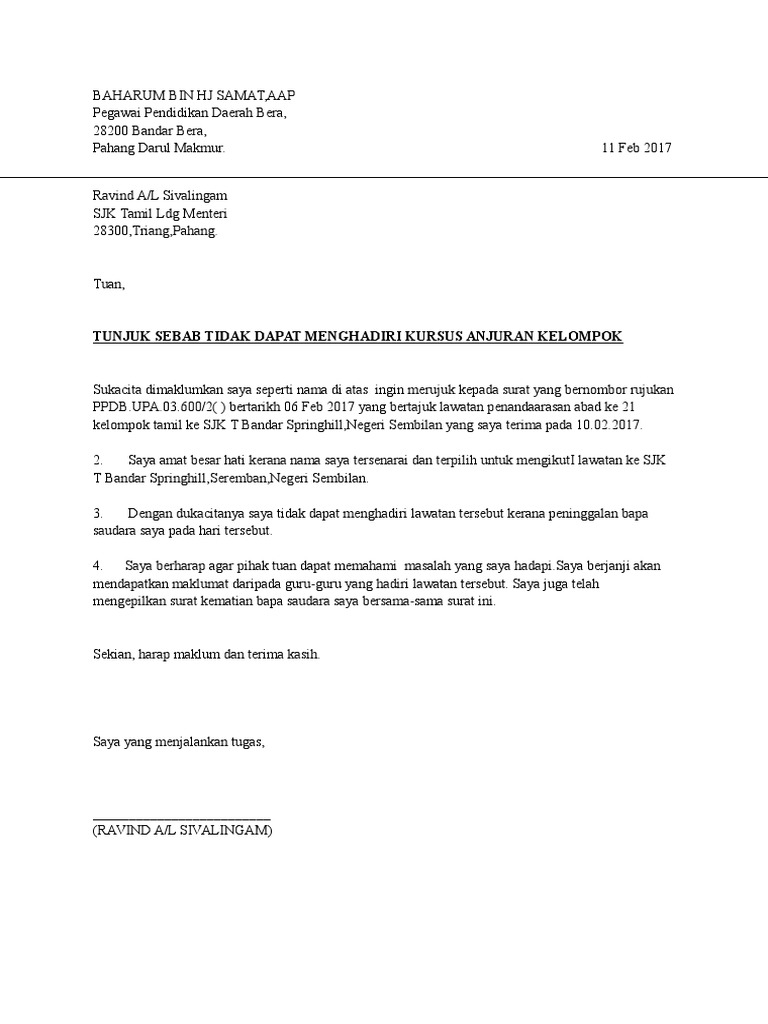 Surat Tunjuk Sebab Pdf