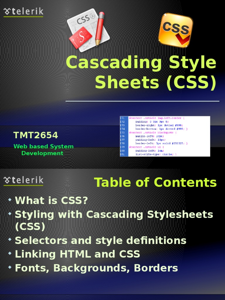 Cascading Style Sheets (CSS) : Web Based System Development | PDF ...