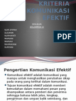 Kriteria Komunikasi Efektif