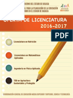 Catalogo de Licenciaturas en El Estado de Oaxaca, México