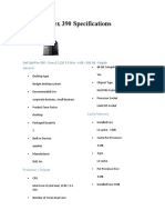 Dell OptiPlex 390 Specifications