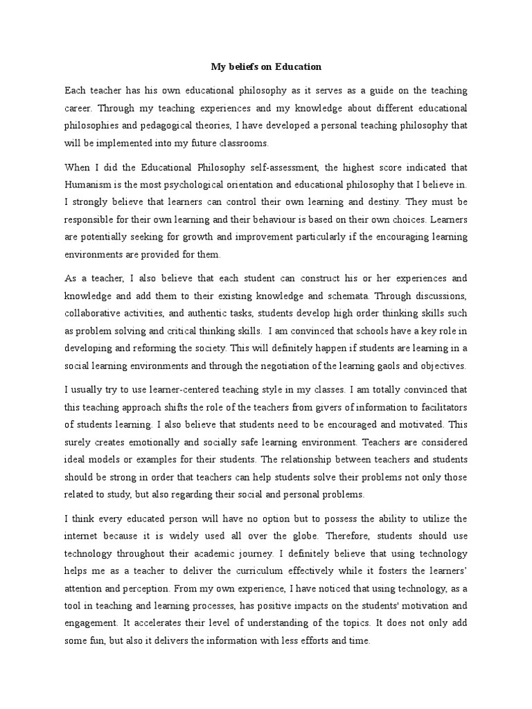 My Educational Philosophy PDF