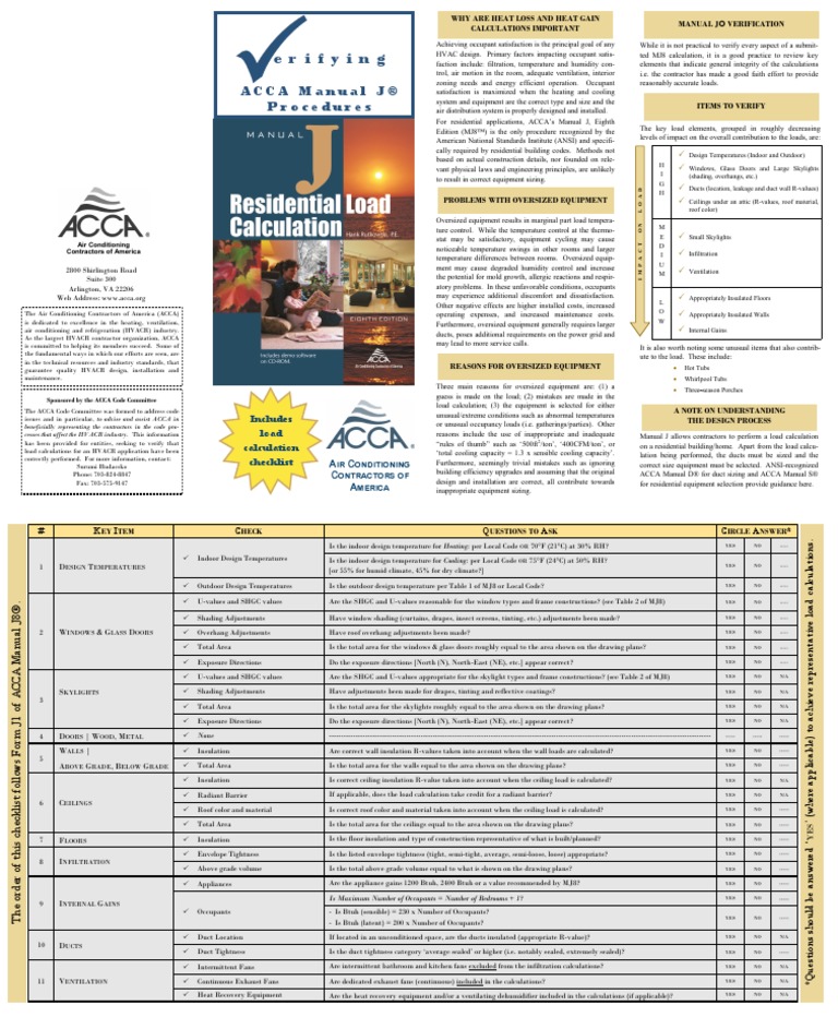 Erifying ACCA Manual J® Procedures PDF