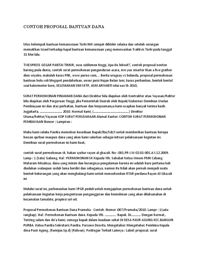 Contoh Proposal Bantuan Dana  PDF