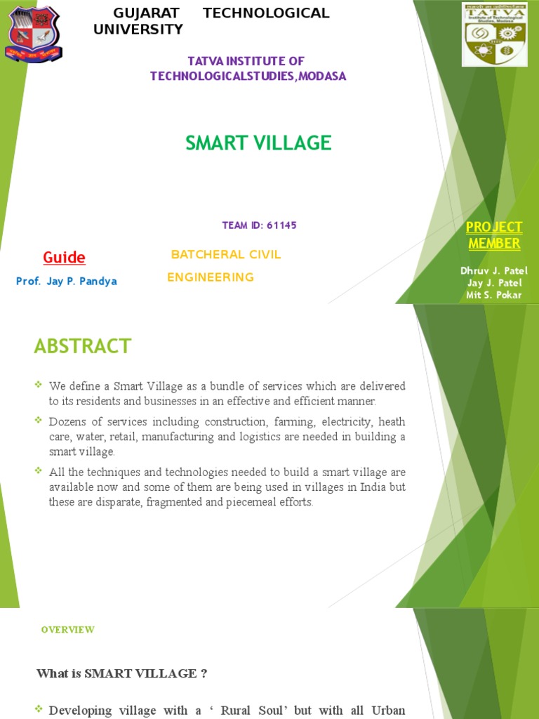 GUJARAT SMART VILLAGE PROJECT REPORT | PDF | Infrastructure | Irrigation