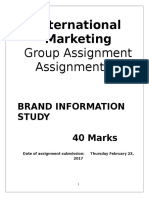 International Marketing: Group Assignment Assignment - I