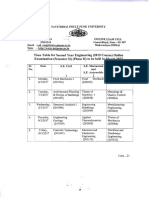 Online Exam Time Table for Engineering Students