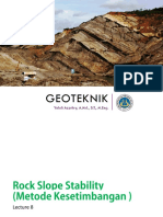 Geotek - 08 - Rock Slope Stability (Metode Kesetimbangan )