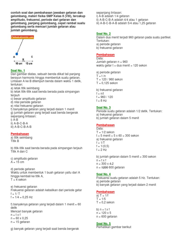 47+ Bank soal dan jawaban tentang getaran dan gelombang ideas in 2021 