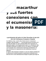 Jhon Macarthur y Sus Fuertes Conexiones Con El Ecumenismo y La Masoneria