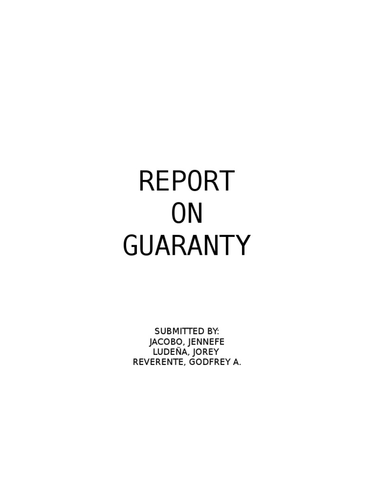 Guaranty NEW PDF Guarantee Civil Law (Legal System)