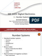 SEE 1223: Digital Electronics: 1 - Number Systems