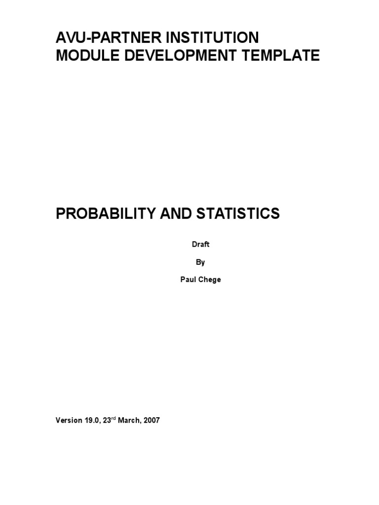 Probability and Statistics | PDF | Probability Distribution ...