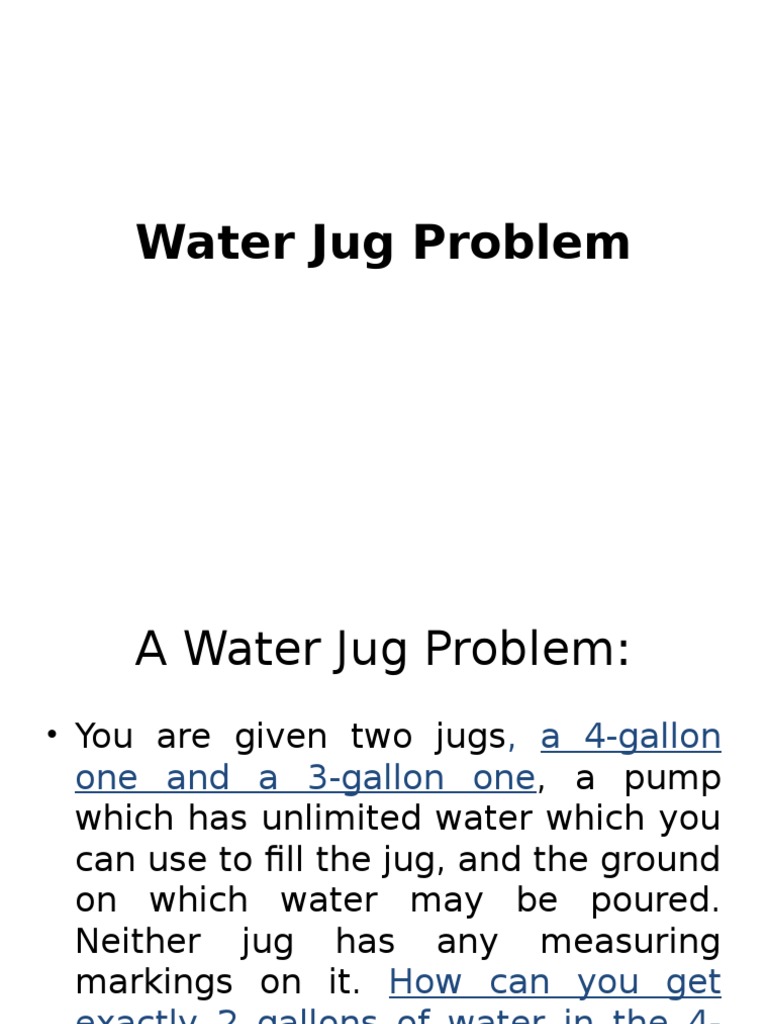 Water Jug Problem PDF