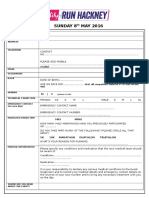 Hackney 2016 Runner Registration Form