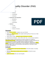 Personality Disorder (F60) : Paranoid