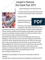 Metropolitan Joseph's Pastoral Message for the Great Fast 2017 | Antiochian Orthodox Church