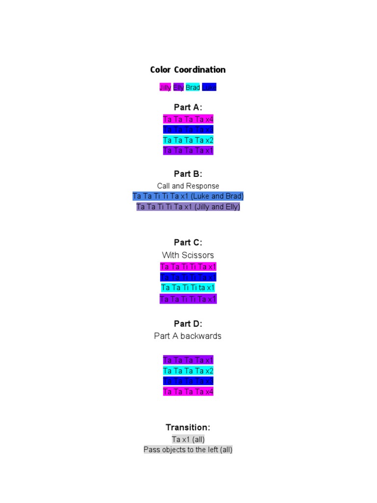 Color Coordination Activity Guide | PDF