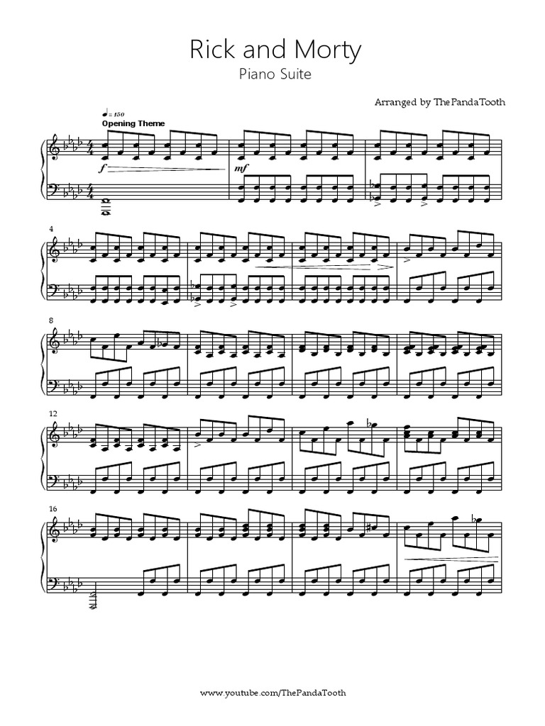 Rick and Morty Piano NMedley | PDF