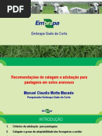Recomendações de calagem e adubação para pastagens