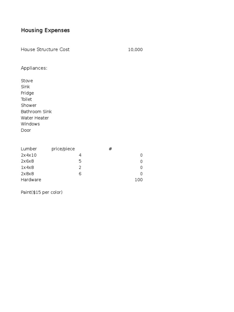 Housing Expenses PDF