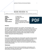 Book Review #1: Adults As Learners: Increasing Participation and Facilitating Learning