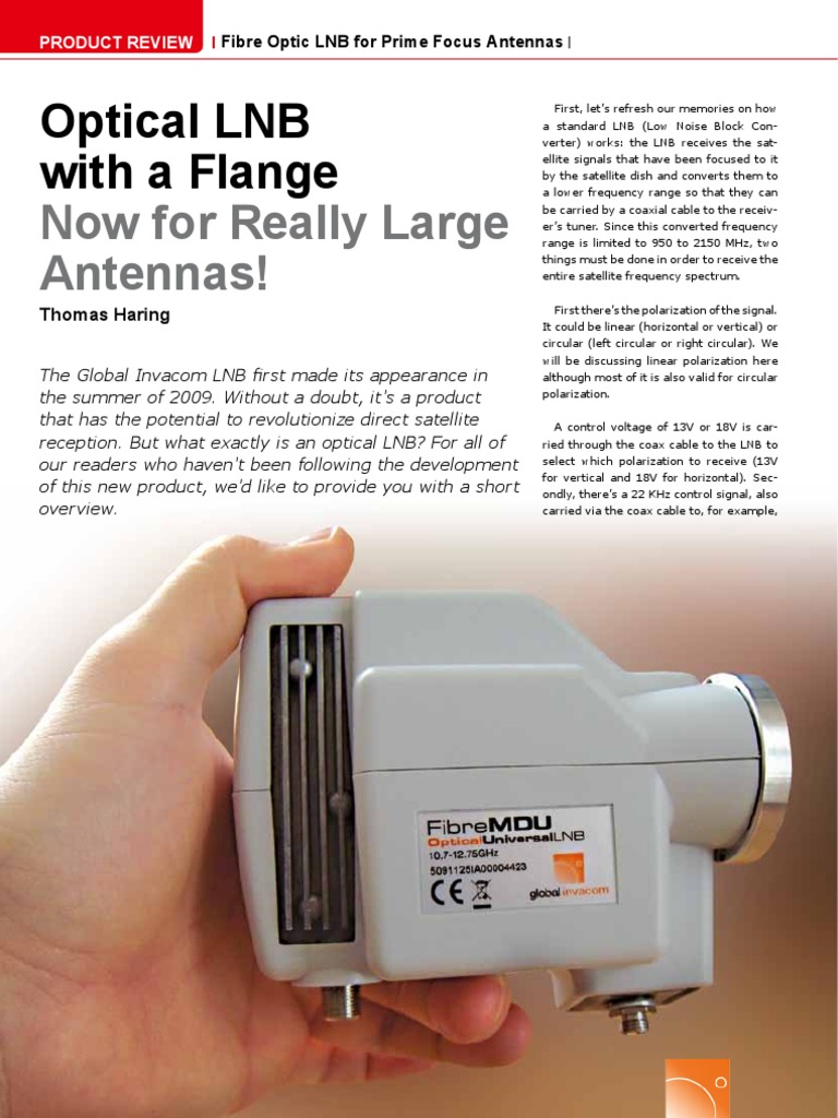 Now For Really Large Antennas!: Optical LNB With A Flange | PDF ...